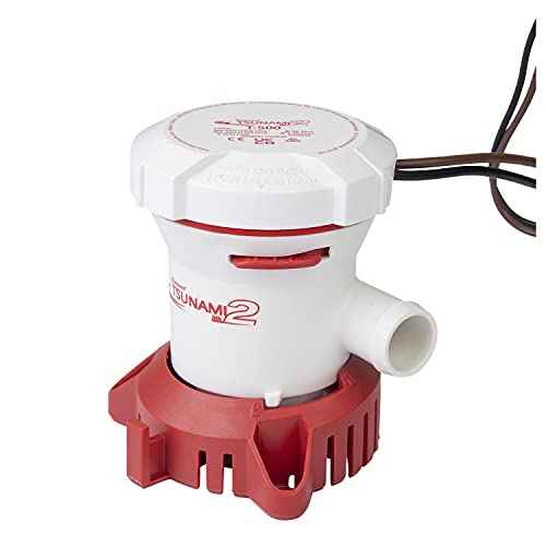 Attwood 5606-7 Tsunami MK2 500 GPH Manual Blige Pump, 12 Volt, White and Red