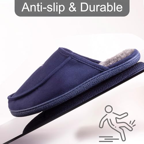 EUROPEAN SOFTEST Men's 80D High Density Memory Foam House Slippers, Indoor Outdoor Slip On Clog House Shoes