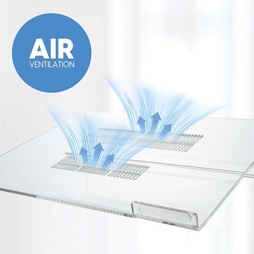 DuraClear Acrylic Laptop Stand for Desk - Ergonomic 2.5" Elevation Acrylic Computer Riser - Laptop Stand Accessory for up ...