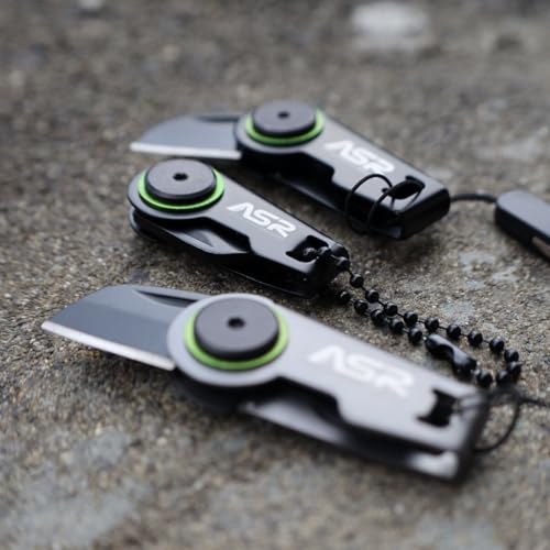 ASR Tactical Micro Zipper Folding Pocket Knife EDC Escape Survival Tool, Matte Black