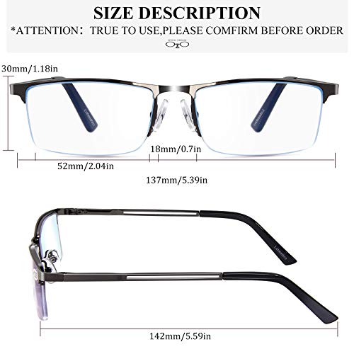 Lcbestbro Reading Glasses for Men, 1.5 Blue Light Blocking Reading Glasses Metal Readers