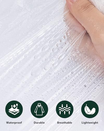 Disposable Rain Poncho for Adults Clear, Lightweight Raincoat, Compact Waterproof Rainwear for Outdoors