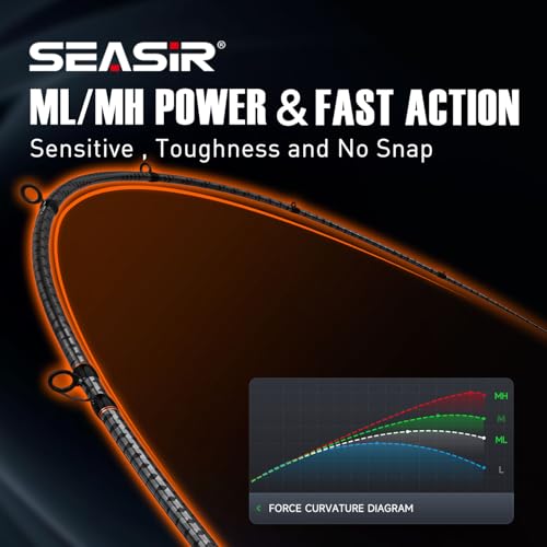 SEASIR CastX BFS Fishing Rod, Spinning Rod Casting Rod Medium Light/Heavy, 2 Piece Baitcasting Rod, Saltwater Freshwater B...