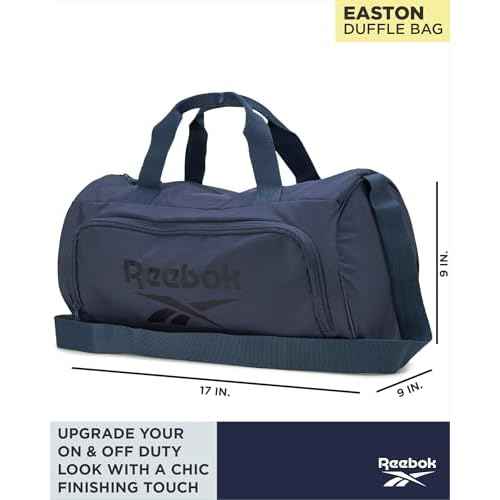 Reebok Duffle Bag - Carry On Gym Bag for Workout and Travel Duffel Bags - Small Size Overnight Bags for Women and Men, Easton Blue