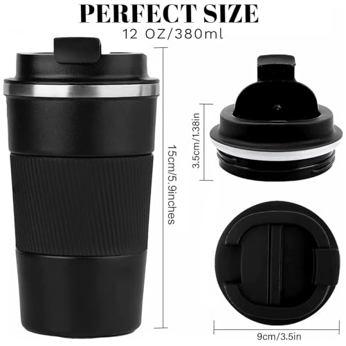 YINBAOGE Insulated Travel Coffee Mug, Spill & Leak Proof, Portable To Go Camping Stainless Steel Coffee Tumbler, Reusable ...