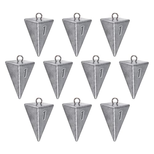 Alwonder Pyramid Sinkers Fishing Weights Fishing Sinkers, Saltwater Freshwater Lead Fishing Weight Sinker for Ocean Surf F...