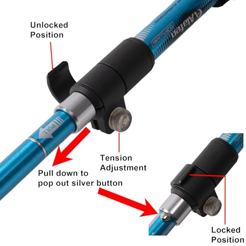 A ALAFEN Lightweight Collapsible Trekking Pole - 7075 Aluminum Adjustable Walking Stick for Hiking & Travel, Foldable Quic...