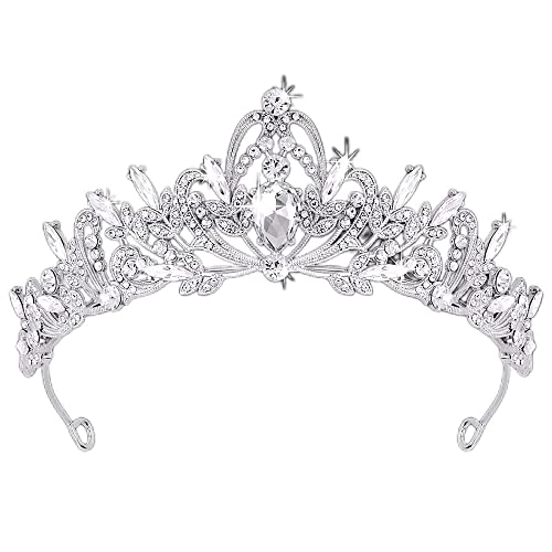 ANBALA Tiara Crystal Crown Silver Tiaras for Women Princess Crown for Women Girls Crowns for Birthda, Halloween, Wedding P...