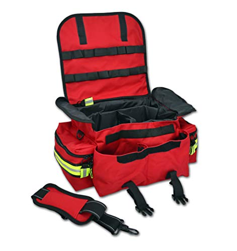 Lightning X Small First Responder EMT EMS Trauma Bag Stocked First Aid Fill Kit B (Red)