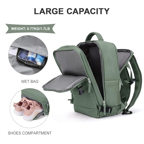 coowoz Travel Backpack For Women Men,Carry On Backpack,Hiking Backpack Waterproof Outdoor Sports Rucksack Casual Daypack T...