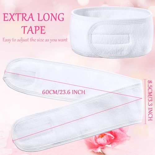 Hoteam 30 Pack Spa Headband Facial Esthetician Hair Wrap for Women Adjustable Makeup Sports Shower Stretch Towel with Tap...