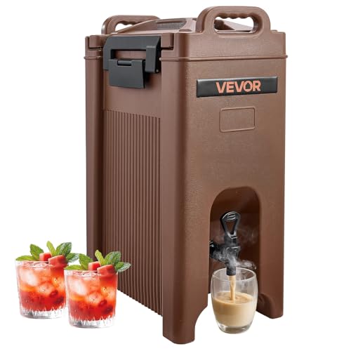 VEVOR Insulated Beverage Dispenser, 5 Gal/19L Hot and Cold Beverage Server with Spigot & Handle, Food-Grade Thermal Drink ...