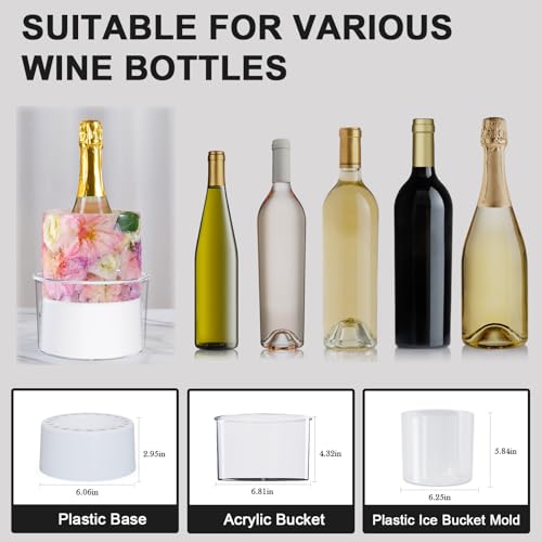 Ice Bucket Mold, DIY Acrylic Ice Mold Wine Bottle Chiller,DIY Ice Bucket Mold for Wine Champagne and Cocktails,Ideal Gift ...