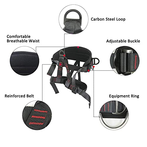 Ttechouter Adjustable Thickness Climbing Harness Half Body Harnesses for Fire Rescuing Caving Rock Climbing Rappelling Tre...
