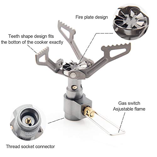 BRS 3000T Backpacking Stove Camping Stove Pocket Stove Portable Propane Stove Ultralight Mini Stove with 1 Extra Backup O-...