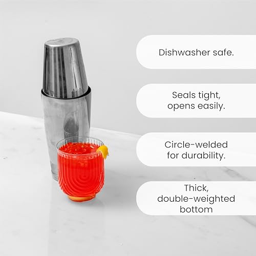A Bar Above Professional Boston Shakers Set 18 oz Weighted and Unweighted Stainless Steel Cocktail Shaker Set for Bartende...