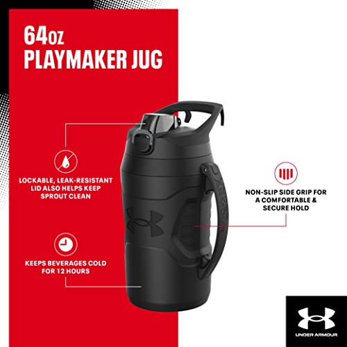 Under Armour Half Gallon Water Bottle Insulated, 64oz Insulated Water Bottle with Handle, Fence Hook, Leak Resistant, for ...