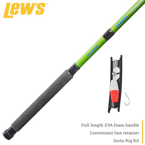 Lew's Crappie Thunder Telescopic Fishing Rod, Light Power, Fast Action, Premium Fiberglass Blank, EVA Foam Handle, Crappie...
