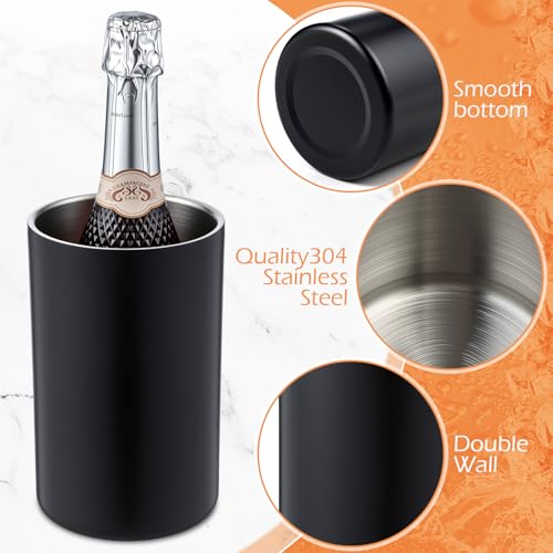 Potchen 6 Pack Wine Chiller Bucket Wine Bottles Cooler Bulk, Stainless Steel Double Wall Insulated Champagne Ice Bucket fo...