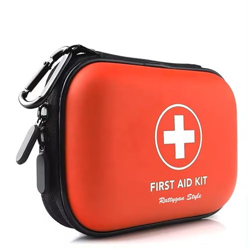 Rattygan Style All-in-One Compact First Aid Kit with Waterproof Hard Shell Case - Great for Home, Dorm, Office, Travel, Ca...