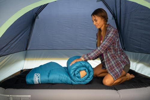 Coleman Brazos 20/30°F Adult Cool-Weather Sleeping Bag with No-Snag Zipper & Stuff Sack, Machine Washable, Great for Campi...