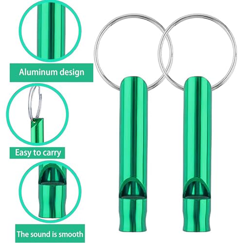 Set of 5 Extra Loud Whistles for Camping Hiking Hunting Outdoors Sports and Emergency Situations, Sturdy but Light Alumini...