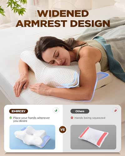 Dream Without Pain Cervical Neck Pillow for Sleeping, Ergonomic Side Sleeper Pillows for Adults, Cooling Orthopedic Pillow...