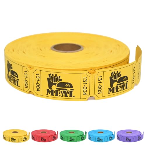 ESSENTIAL 1000 Raffle Tickets Rolls, Meal Tickets Single Roll for Events, Leisure, Movie Watching, Entertainment, Class Re...