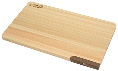 Daiwa Sangyo Cutting Board with Stand, Dishwasher Safe, Wood, Cypress, Lightweight, Made in Japan, Mildew Resistant, 11.8 ...