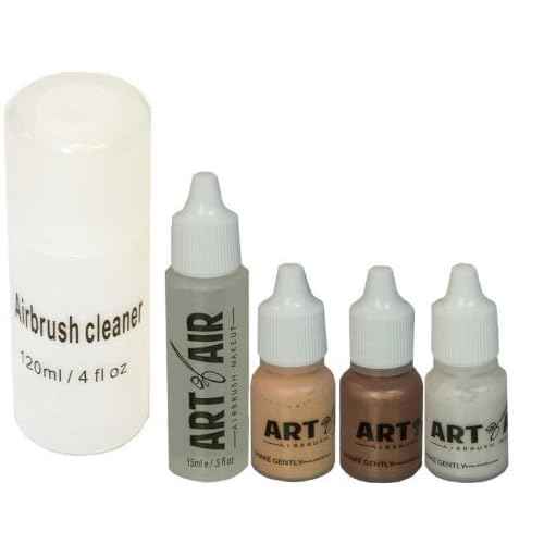 FAIR Complexion Professional Airbrush Cosmetic Makeup System / 4pc Foundation Set with Blush, Bronzer, Shimmer and Primer Makeup Airbrush Kit