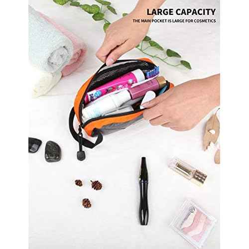 GOX Travel Toiletry Bag Dopp Kit Case for Men Multifunction Packing Organizer Pouch(Orange/Grey)