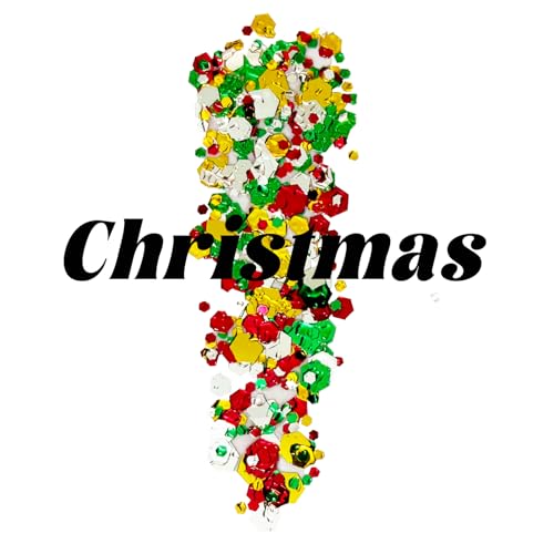 Christmas Glitter Gel for Body, Face, Hair and Lip, Color Changing Glitter Gel Under Light (Christmas)
