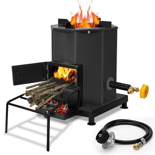 Sonret Portable Rocket Stove – Outdoor Wood Burning Stove for Cooking, Camping & Survival – Smokeless Biomass Logwood Stov...