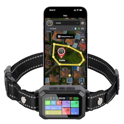 GPS Wireless Dog Fence System - Electric Training Collar with Free App for Dogs (Black)