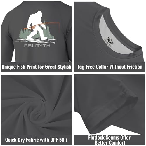 Palmyth Fishing Shirts for Men Long Sleeve UPF 50+ T Shirt Sun Protection Tee