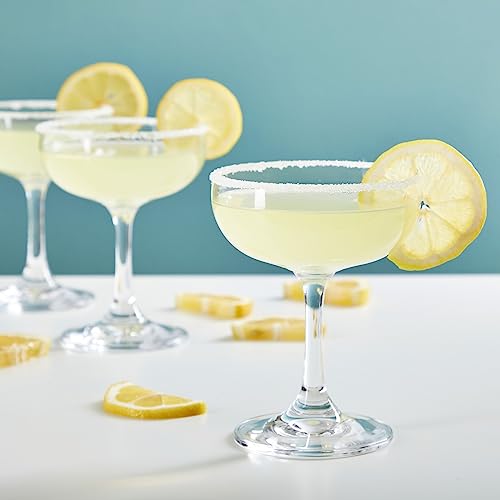 Juvale Coupe Glasses Set - 6 Count, 7 oz, Clear, Vintage-Inspired - Dishwasher Safe Cocktail Glasses for Parties & Bars - ...