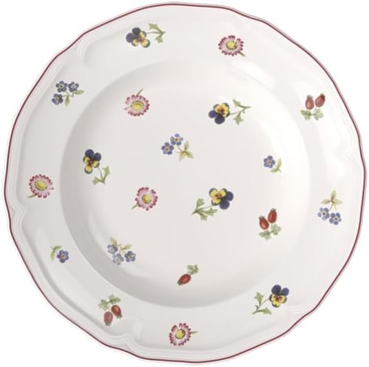 Villeroy & Boch Petite Fleur Soup Plate, Premium Porcelain, Made in Germany, 8.5 in Diameter, 9 oz Capacity, Multicolored