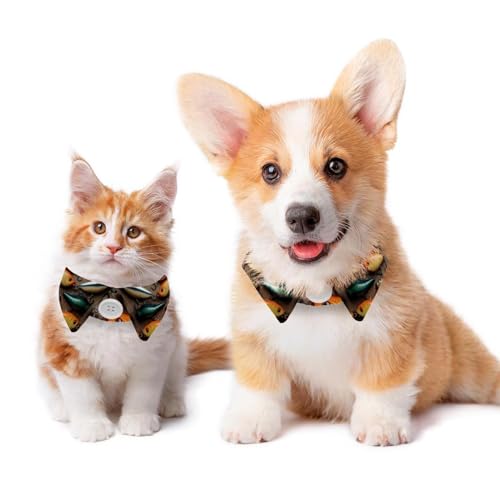 Double Pack Quick-Release Dog Bow Ties – Adjustable 11-12 Inches, Perfect for Hyperactive Pets & Outdoor Adventures (Fishi...