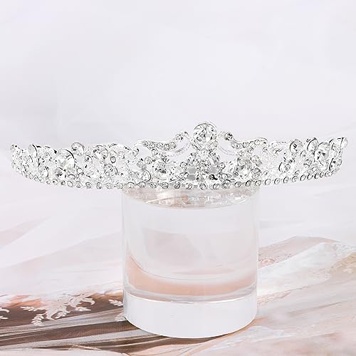TOBATOBA Silver Wedding Tiara and Crown for Bride, Princess Rhinestone Bridal Headpiece, Quinceanera Birthday Pageant Hall...