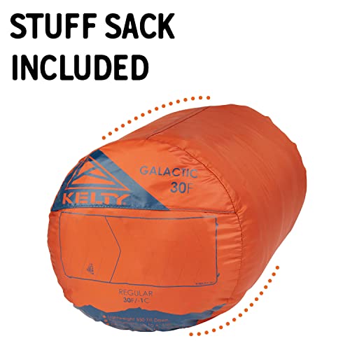 Kelty Galactic Down 30 Degree Sleeping Bag, 550 Fill Power RDS Trackable Down, Backpacking and Camping, Zip Together for 2...