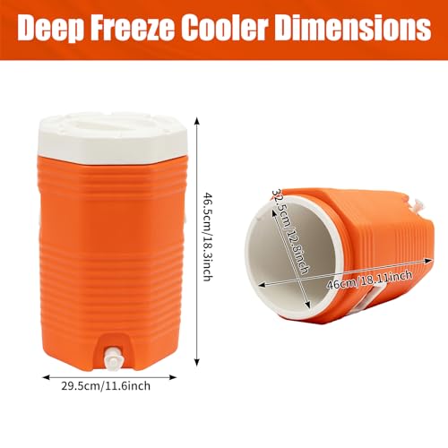 4 gal Deep Freeze Cooler, Insulated Drink Cooler- 48H Cold Insulation, 12H Warm Insulation, Portable Sports Cooler Water B...