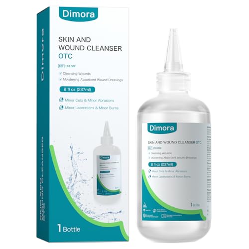 Dimora Skin and Wound Cleanser, OTC First Aid Antiseptic Cleanser,Moistening Absorbent Antibacterial Wound Dressings for C...