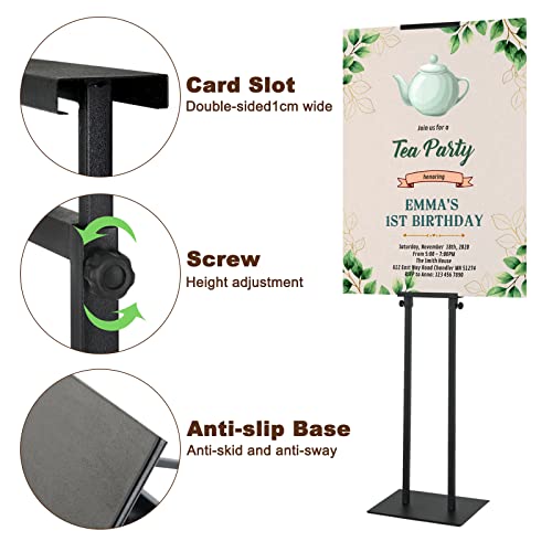 ZEGNEER Black Pedestal Poster Sign Stand for Display, Adjustable Height Up to 80 Inchs, Heavy Duty Banner Double Sided Sig...