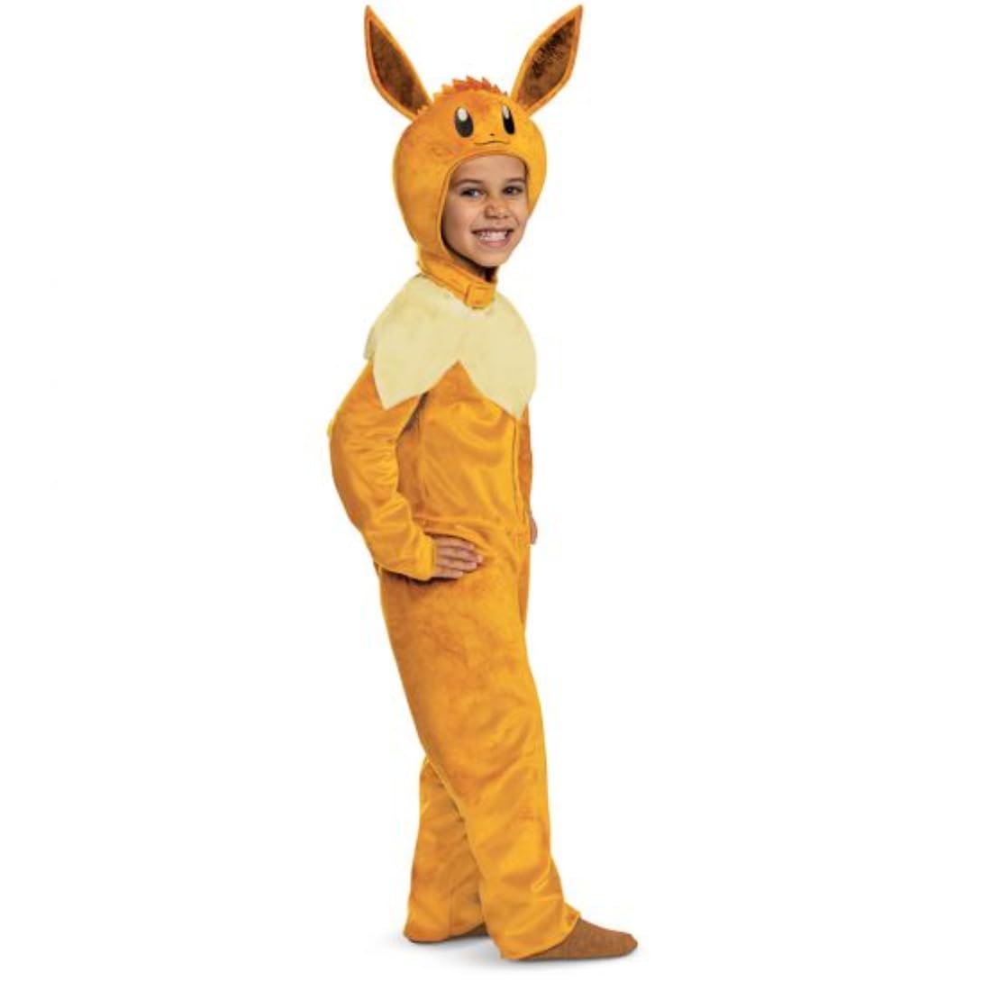 Disguise Eevee Costume for Kids, Official Pokemon Costume Hooded Jumpsuit, Toddler Size Medium (3T-4T)