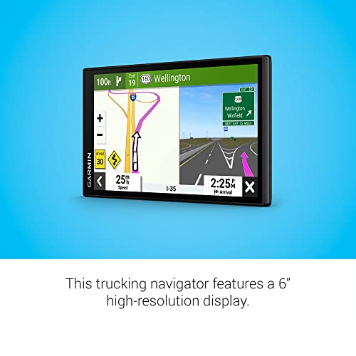 Garmin dezl OTR610, Large, Easy-to-Read 6" GPS Truck Navigator, Custom Truck Routing, High-Resolution Birdseye Satellite I...