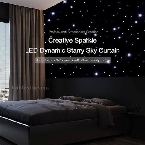 Fablestoryem LED Stage Backdrop Star Light Curtain Backdrops,Led Stage Star Backdrop with DMX 512 Control,Stage Wedding St...