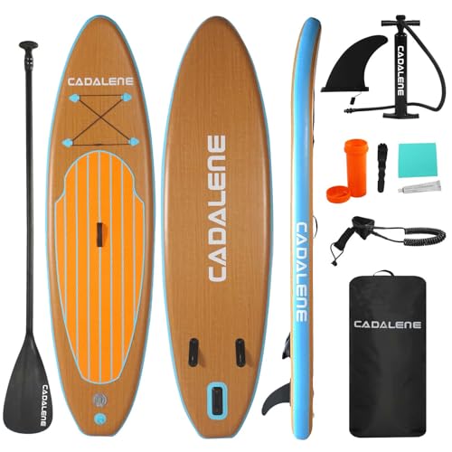 CADALENE Inflatable Stand Up Paddle Board with SUP Accessories, Anti-Slip EVA Deck, Family-Friendly SUP Boards for Adults...