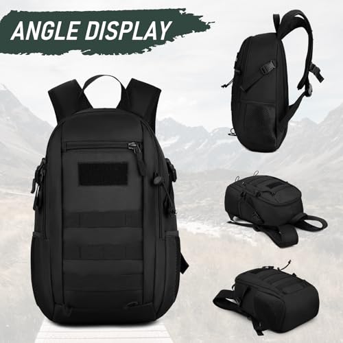 Wowelife Small Tactical Backpack for Men, Mini Tactical Backpack 10L Kids, Small Military Day Pack, Molle Bag Black for Me...