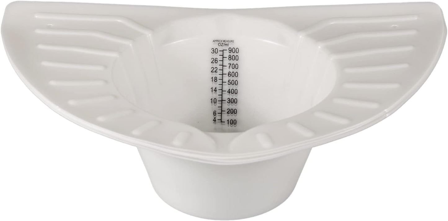 Vakly Graduated Specimen Collector Pans [Pack of 1] Toilet Nursing Hat for Urine, Vomit & Stool Collection Fits Over Toilets and Commodes - 30 oz for Women and Elderly