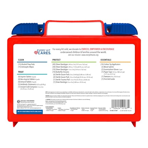 Be Smart Get Prepared 180 Piece First Aid Kit: Clean, Treat, Protect Minor Cuts, Scrapes. Home, Office, Car, School, Busin...